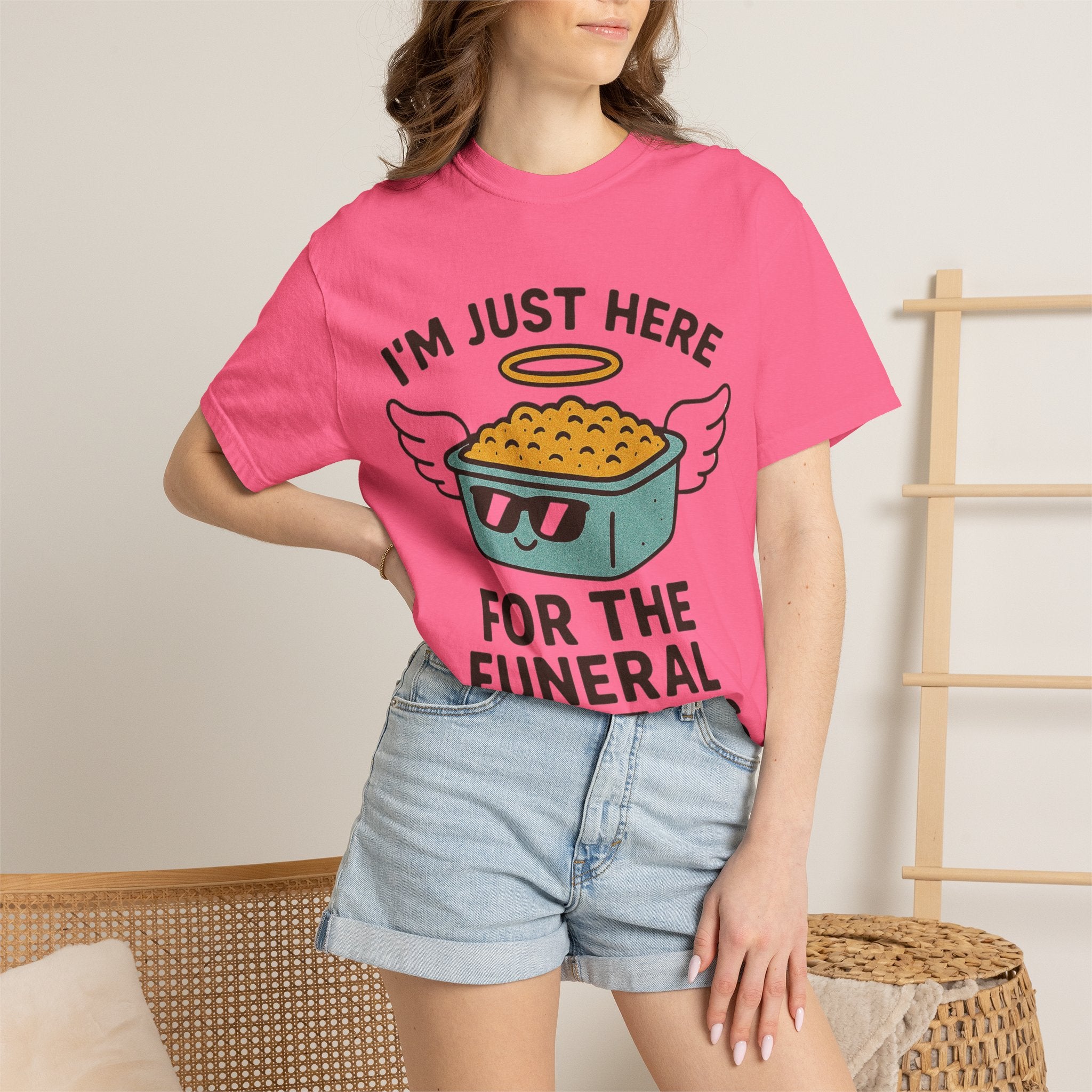 "I'm Just Here for the Funeral Potatoes"  Unisex Garment-Dyed T-shirt