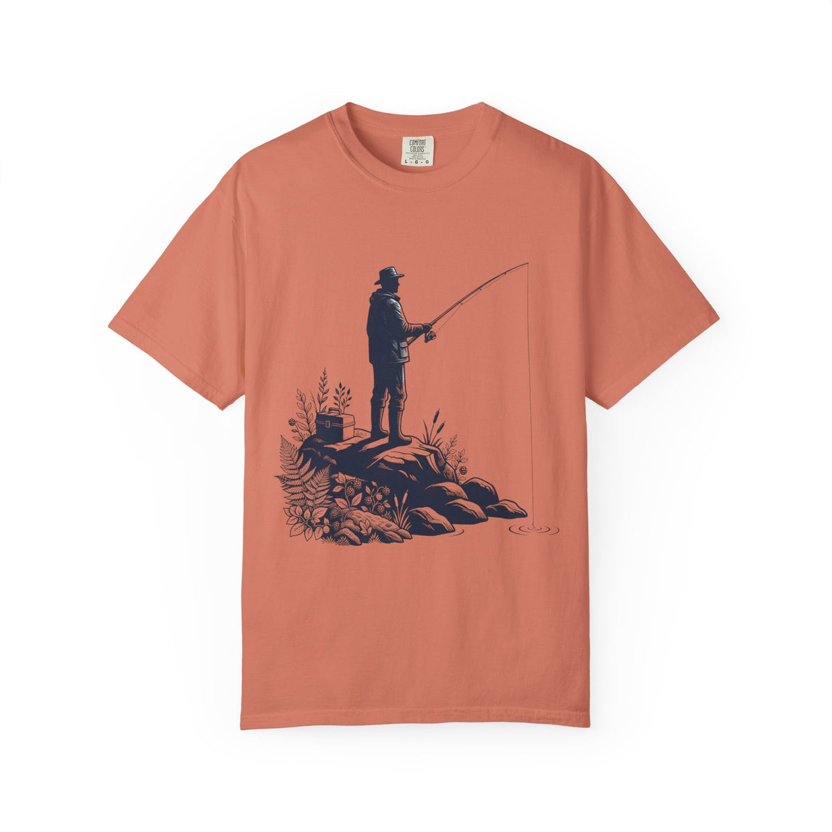 Color: Terracotta | Fishing Unisex Garment-Dyed Tee