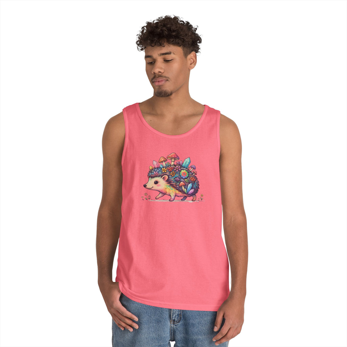 Color: Safety Pink | Hippy Hedgehog Tank Top