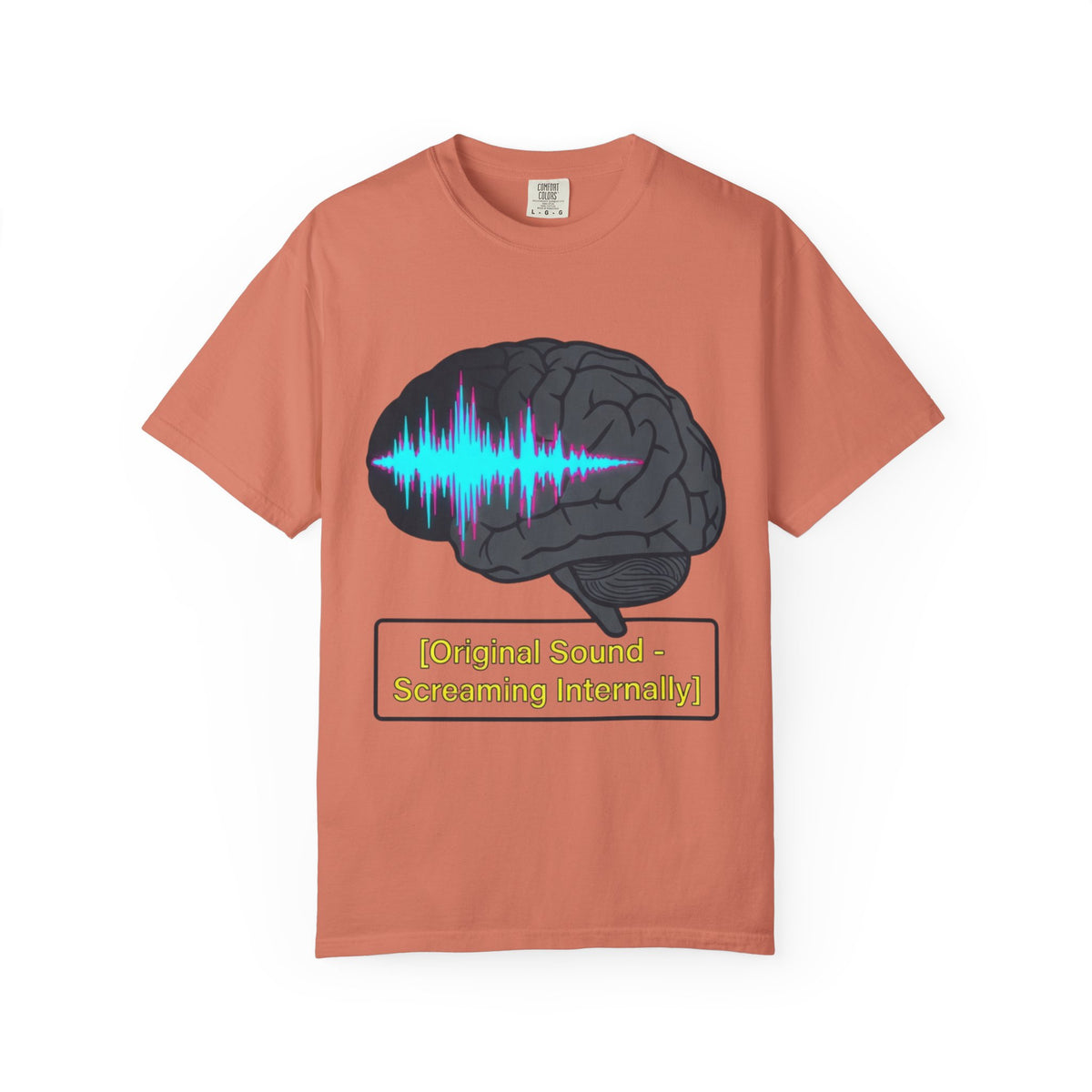 Color: Terracotta | Screaming Internally Unisex Garment-Dyed Tee