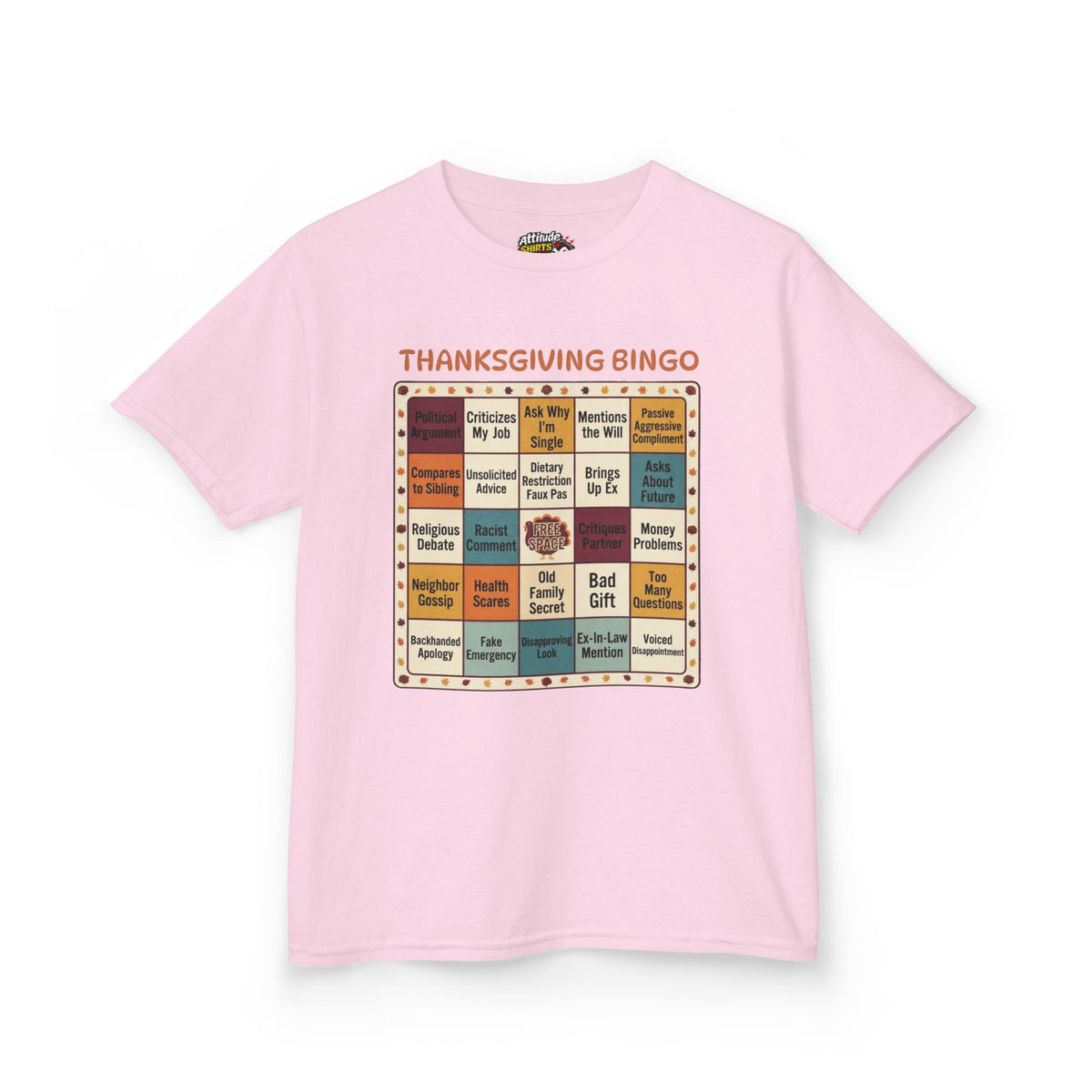 Color: Light Pink | Thankgiving Bingo Kids Tee
