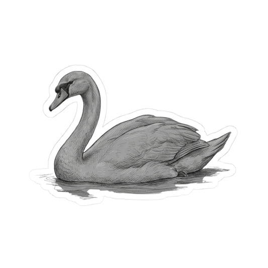 "Pencil Sketch Art Swan" Sticker — Main