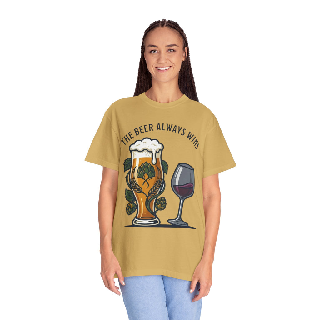 "The Beer Always Wins" Unisex Garment-Dyed Tee