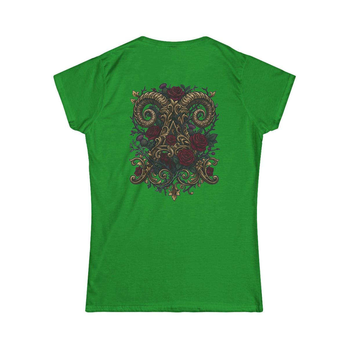 Color: Irish Green | Floral Monogram Aries Women's Tee