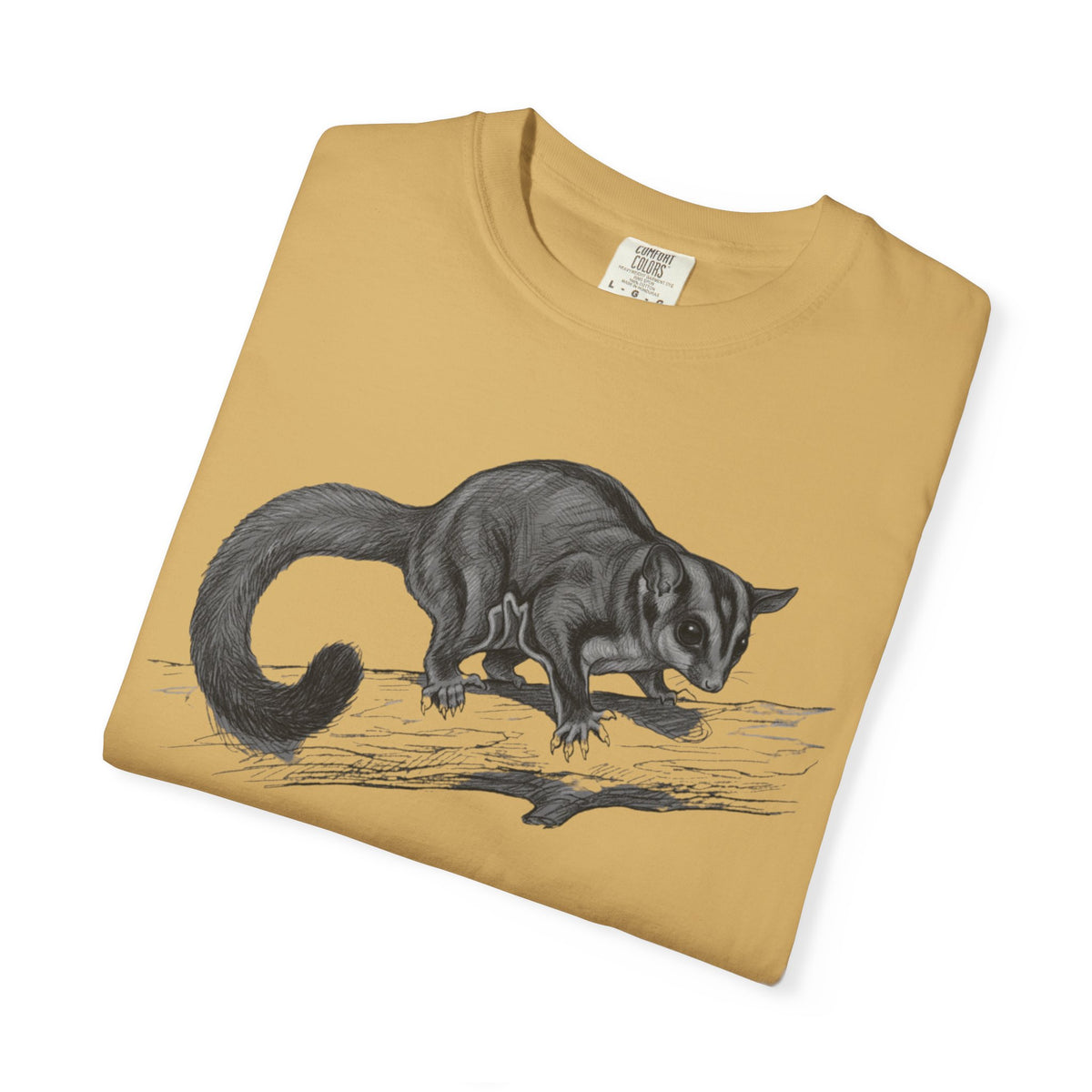 "Pencil Sketch Art Sugar Glider" Unisex Garment-Dyed Tee