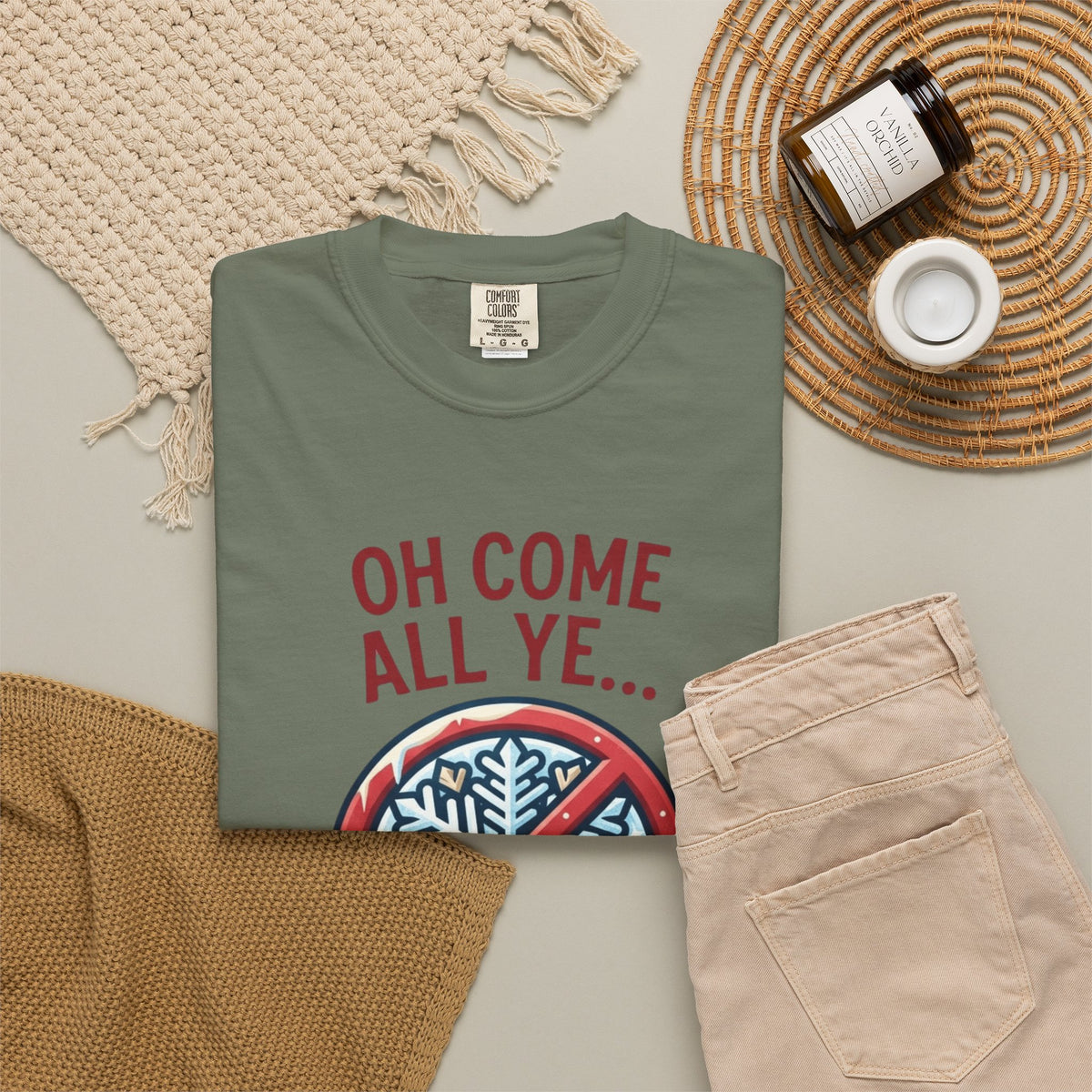 "Oh Come All Ye" Unisex Garment-Dyed Tee