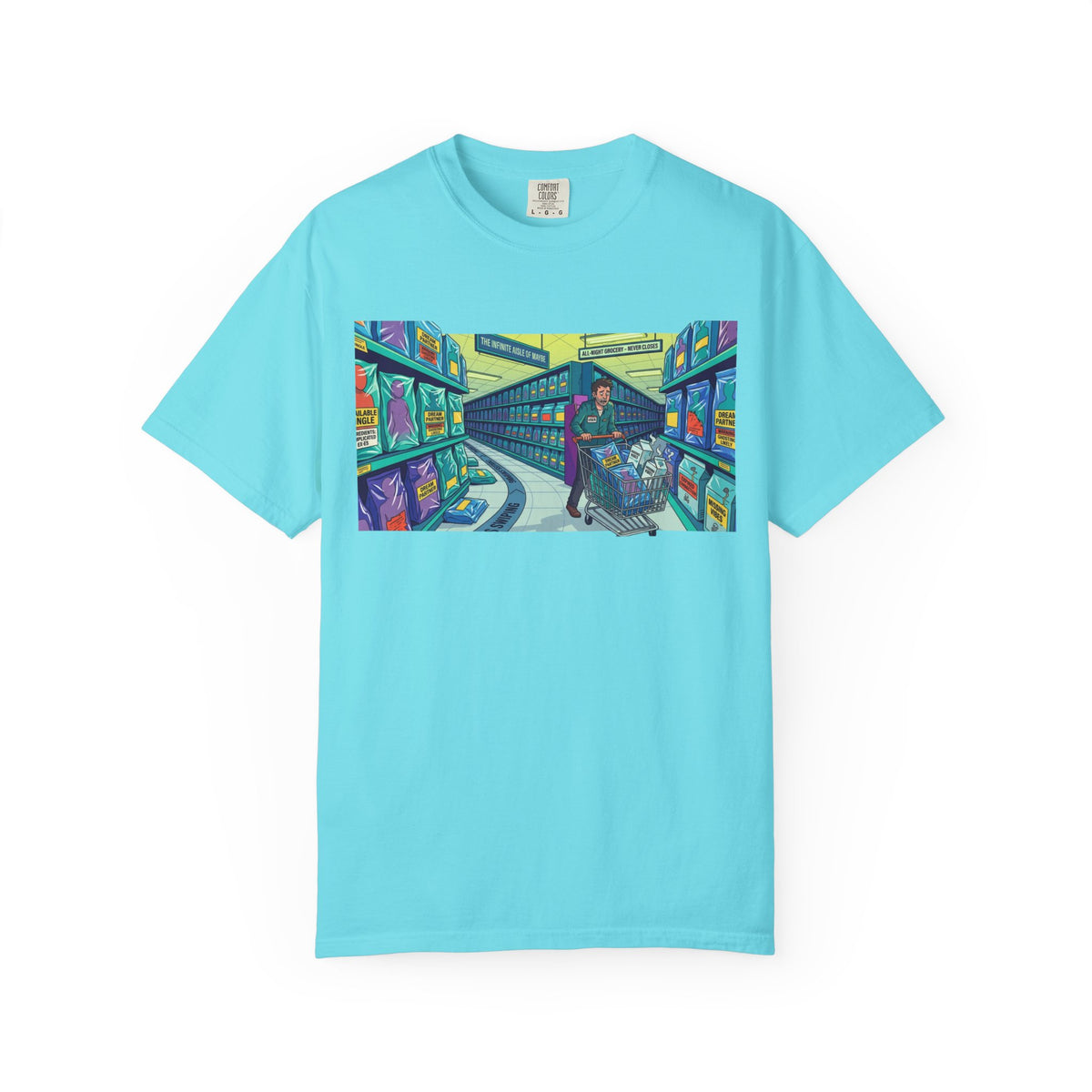 Color: Lagoon Blue | Infinite Dating Unisex Garment-Dyed Tee