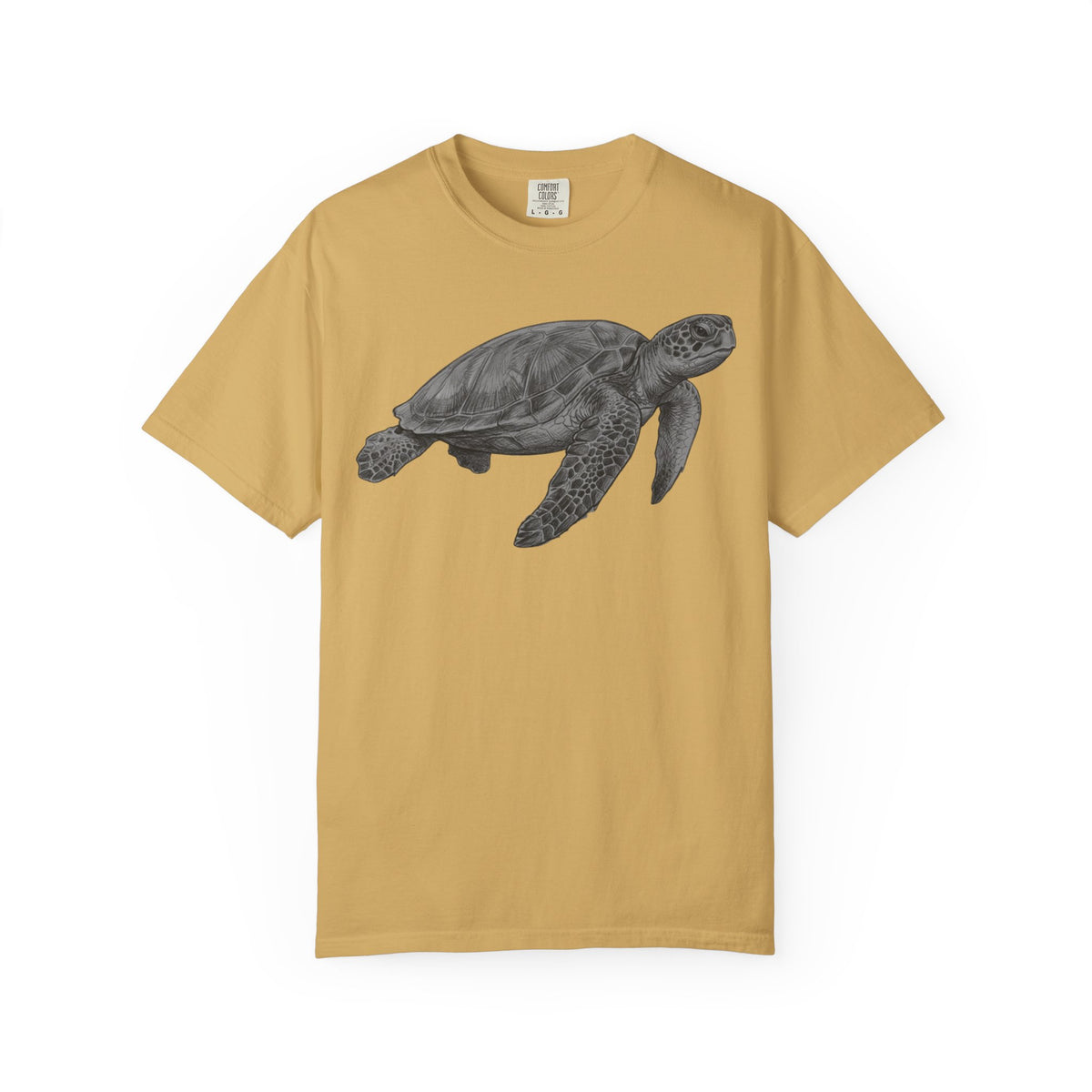 "Pencil Sketch Art Sea Turtle" Unisex Garment-Dyed Tee