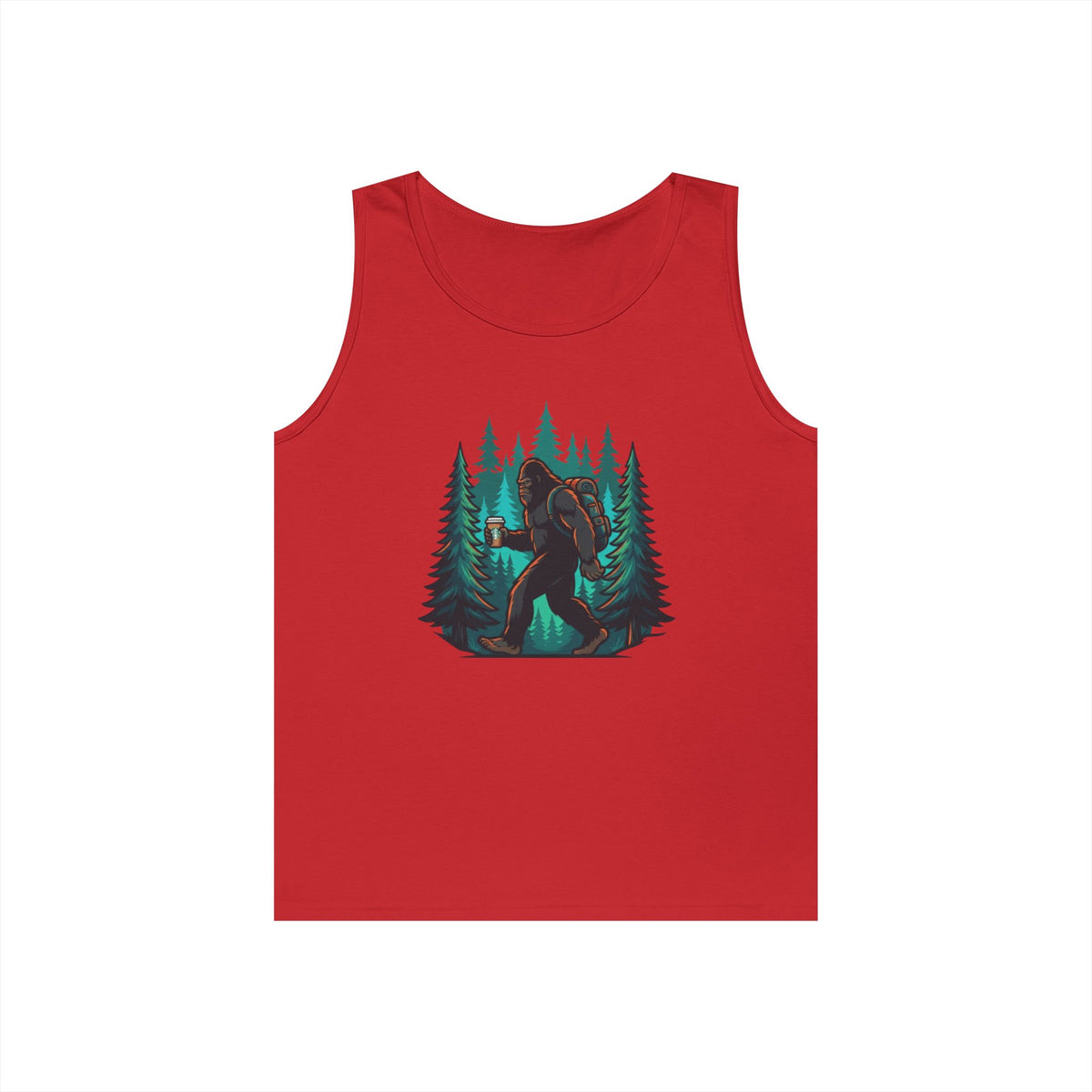 Color: Red | Bigfoot-Sasquatch (North America) Tank Top