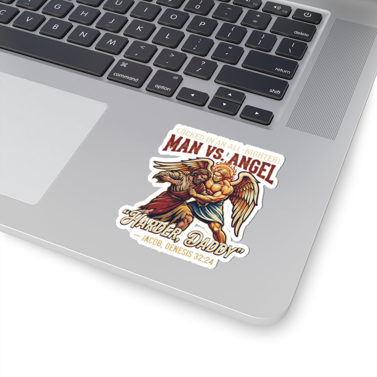 "Good Book Series Man vs Angel" Sticker — Main