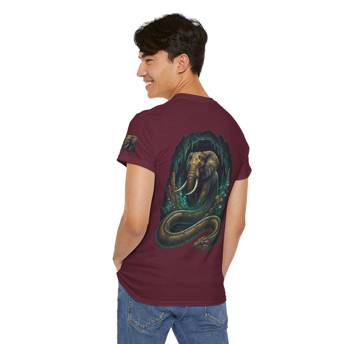 Color: Maroon | Grootslang (South African Mythology) Premium Graphic Tee