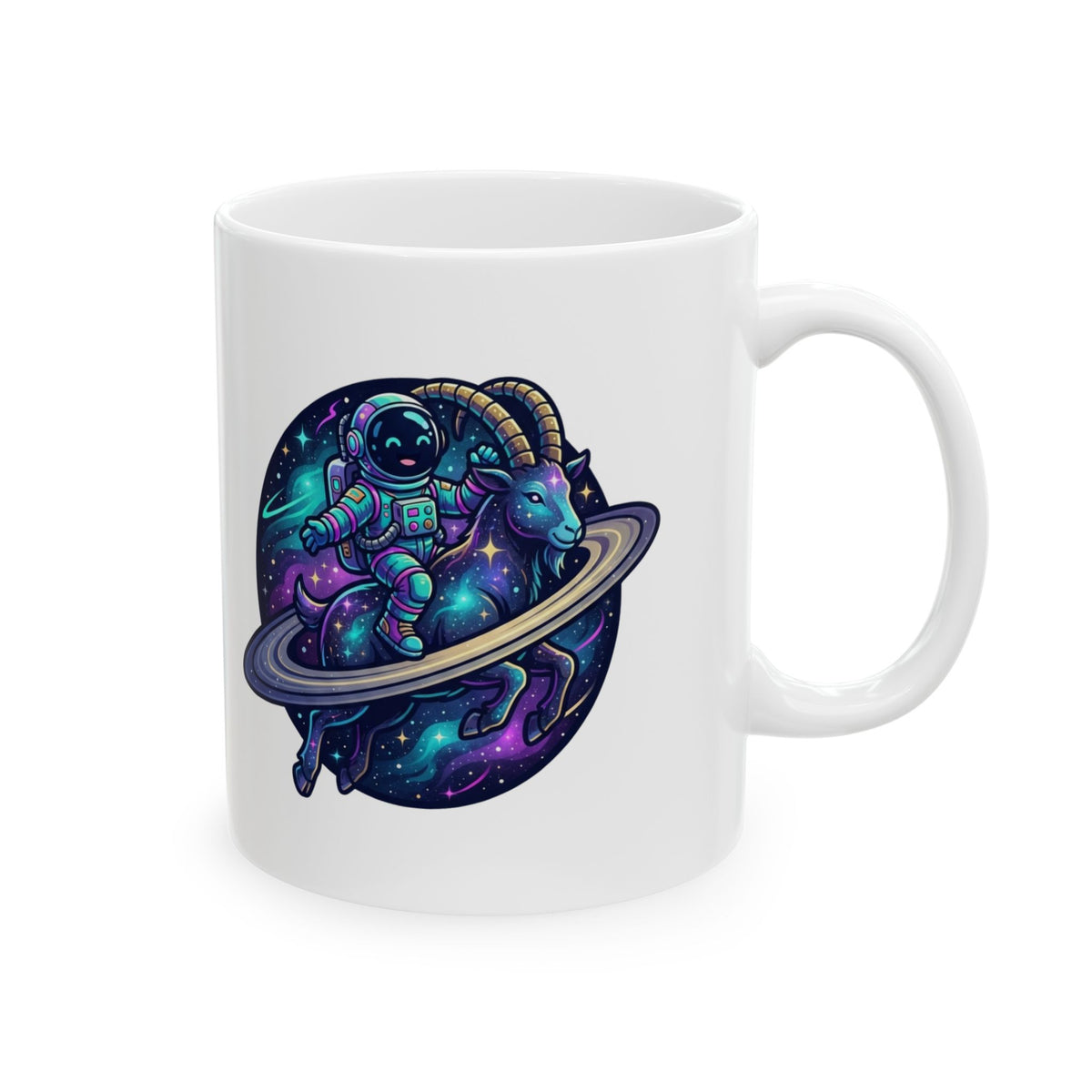 "Space Explorer Capricorn" White Ceramic Mug
