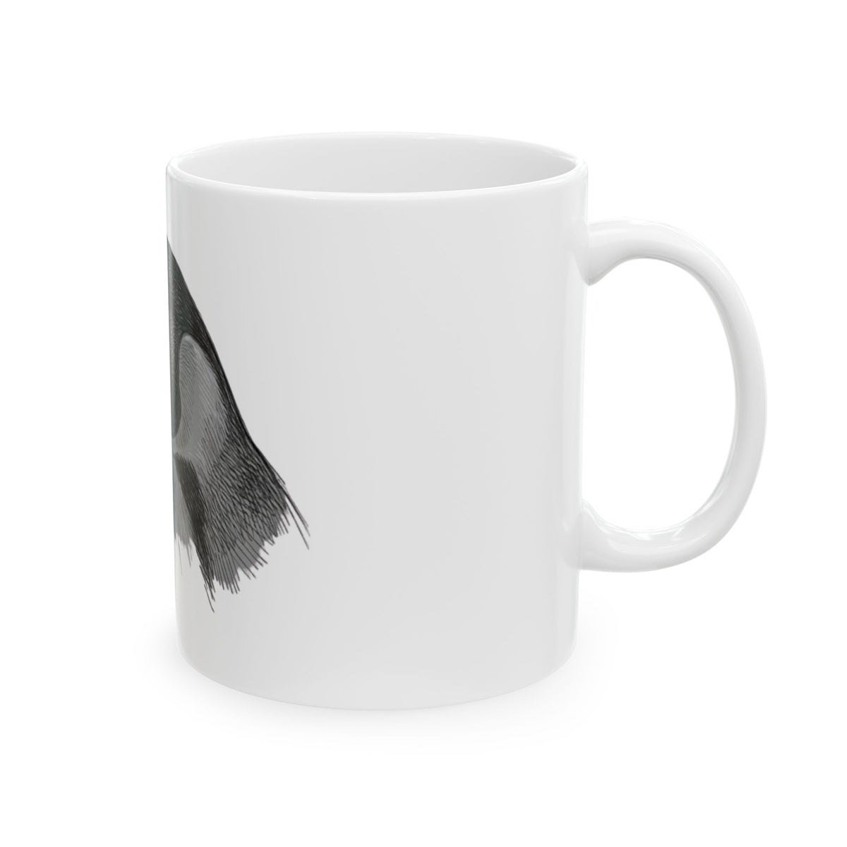 "Pencil Sketch Art Penguin" White Ceramic Mug — Graphic