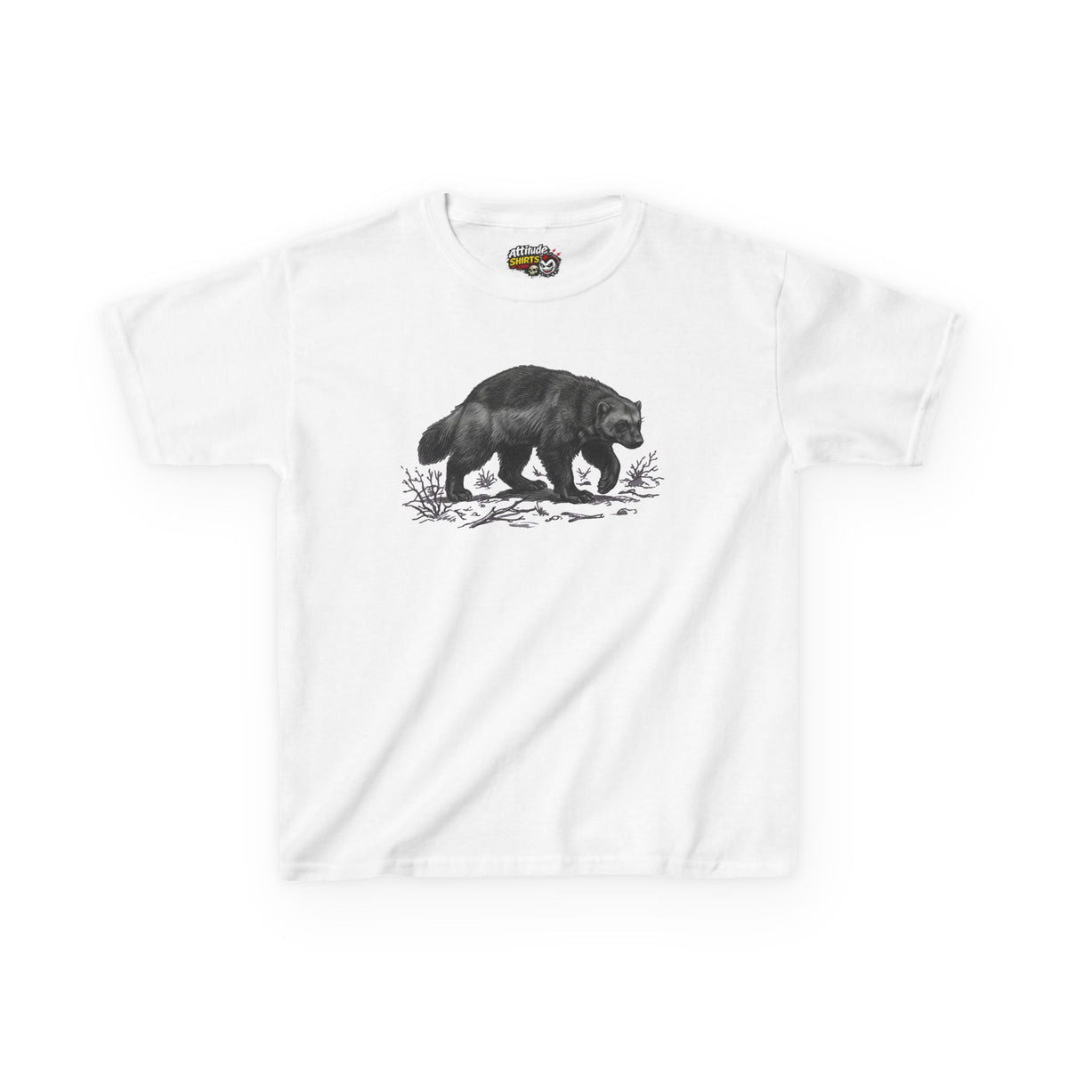 "Pencil Sketch Art Wolverine" Kids Tee