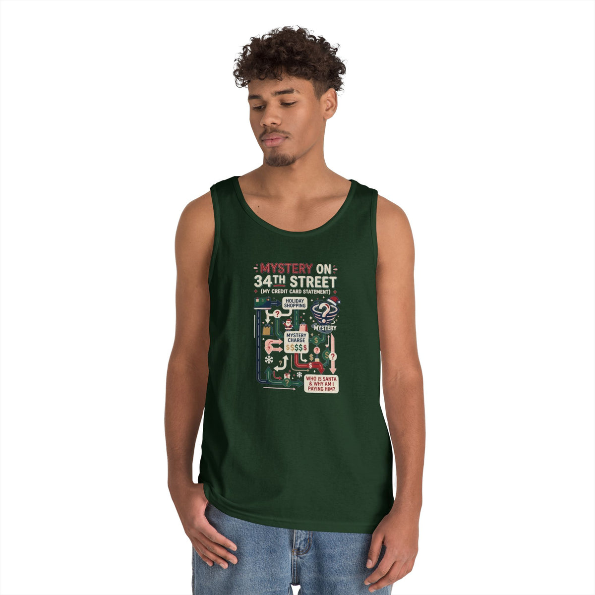 Color: Forest Green | Mystery On 34th Street Tank Top