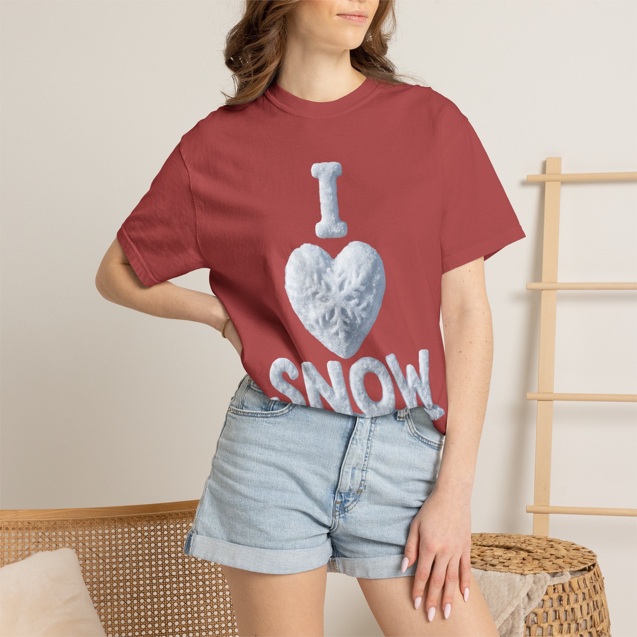 "I Love Snow" Unisex Garment-Dyed T-shirt