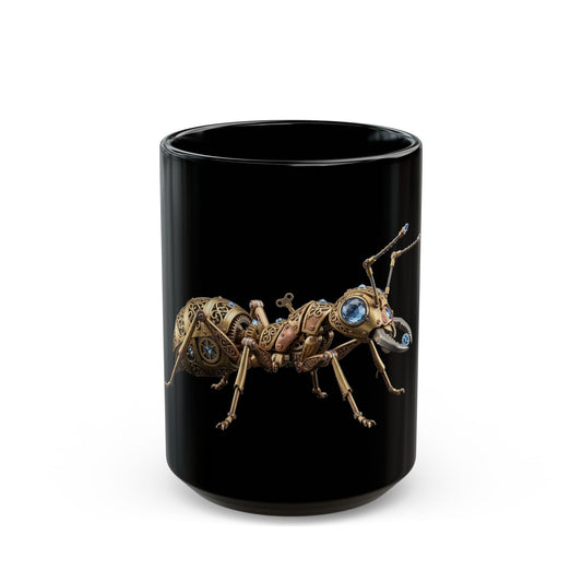 "Cyber Ants" Black Ceramic Mug — Graphic