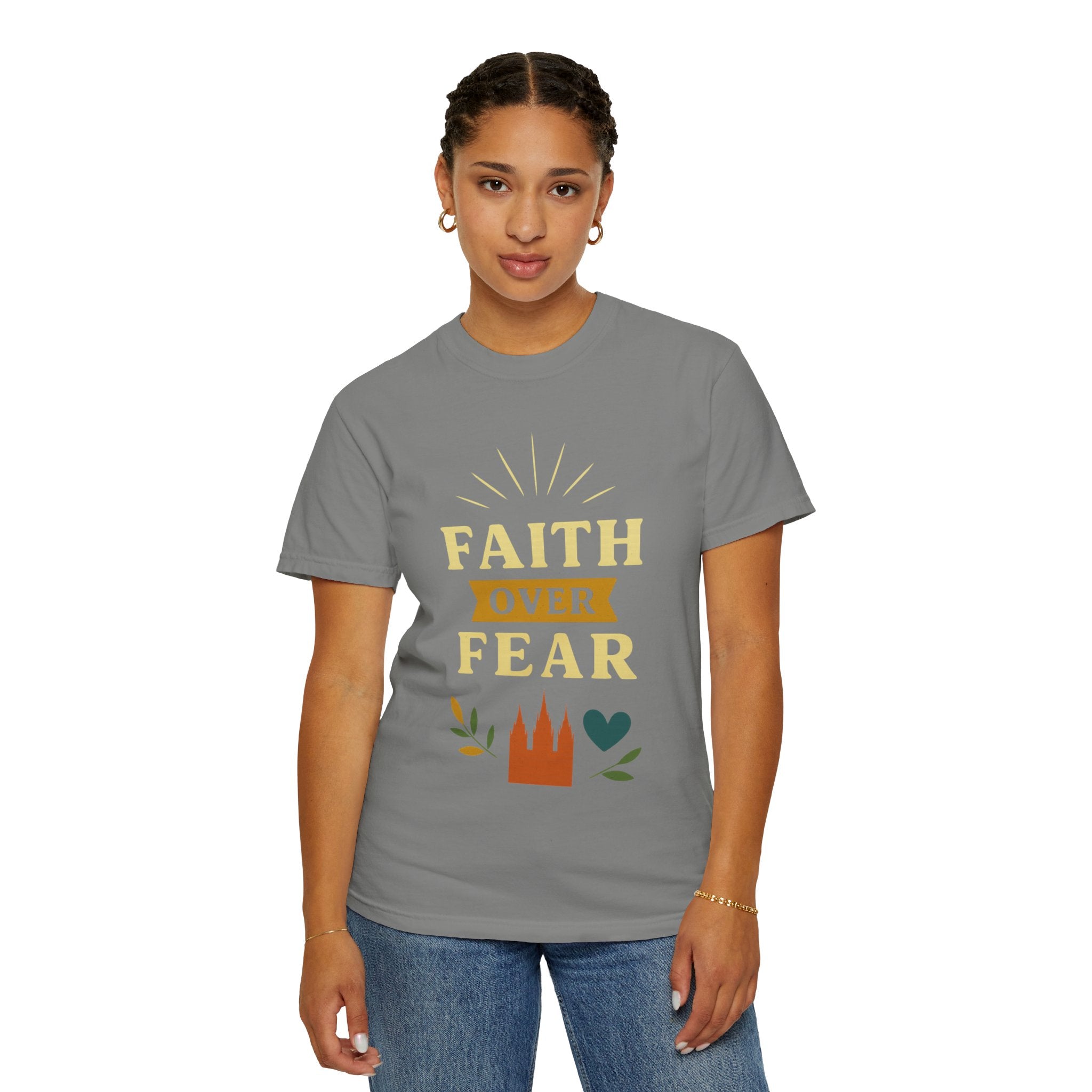 "Faith Over Fear-2" Unisex Garment-Dyed T-shirt