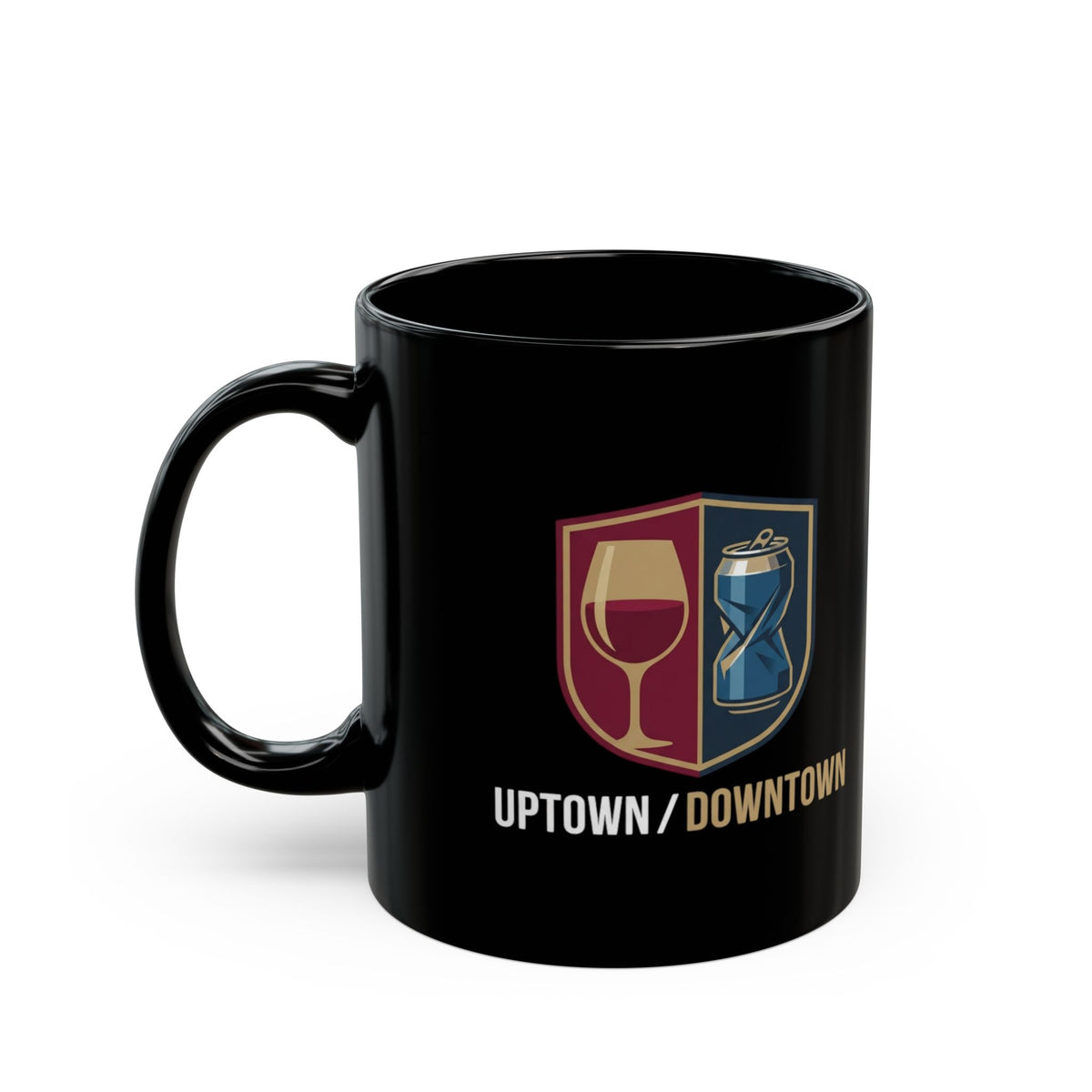"Uptown-Downtown" Black Ceramic Mug