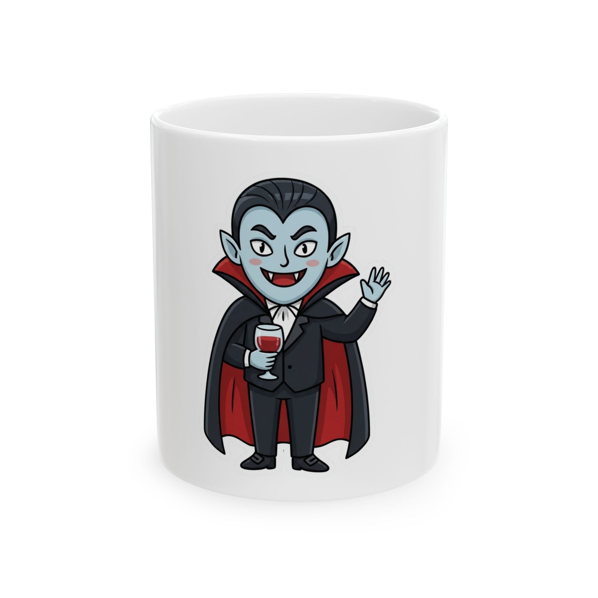 "Dracula" White Ceramic Mug