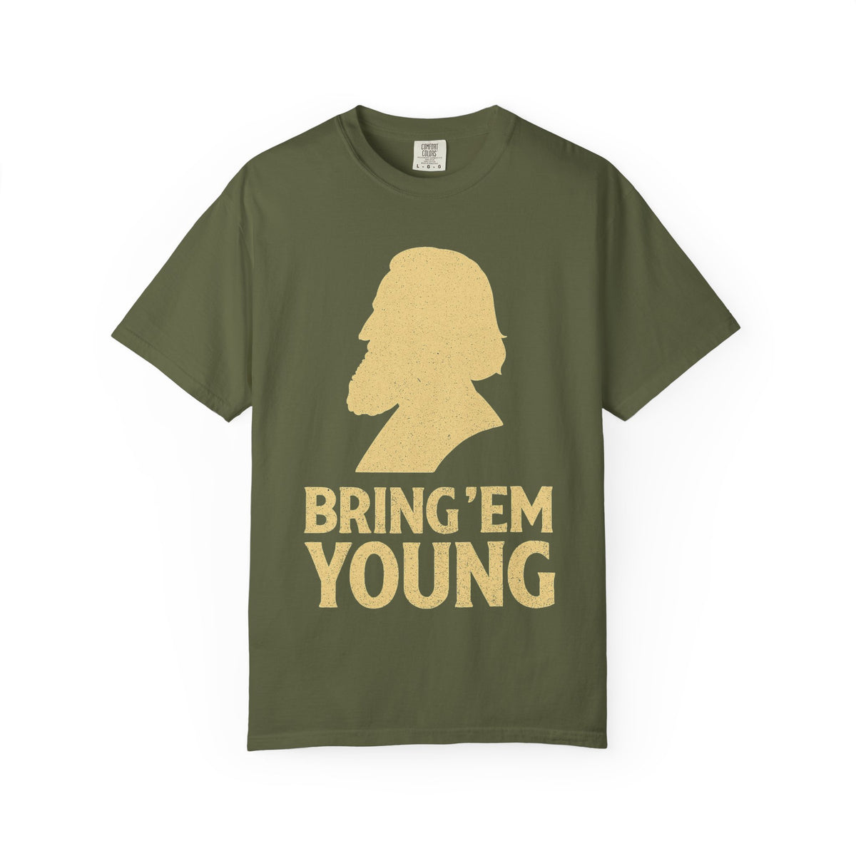 Color: Hemp | Bring 'Em Young Unisex Garment-Dyed T-shirt