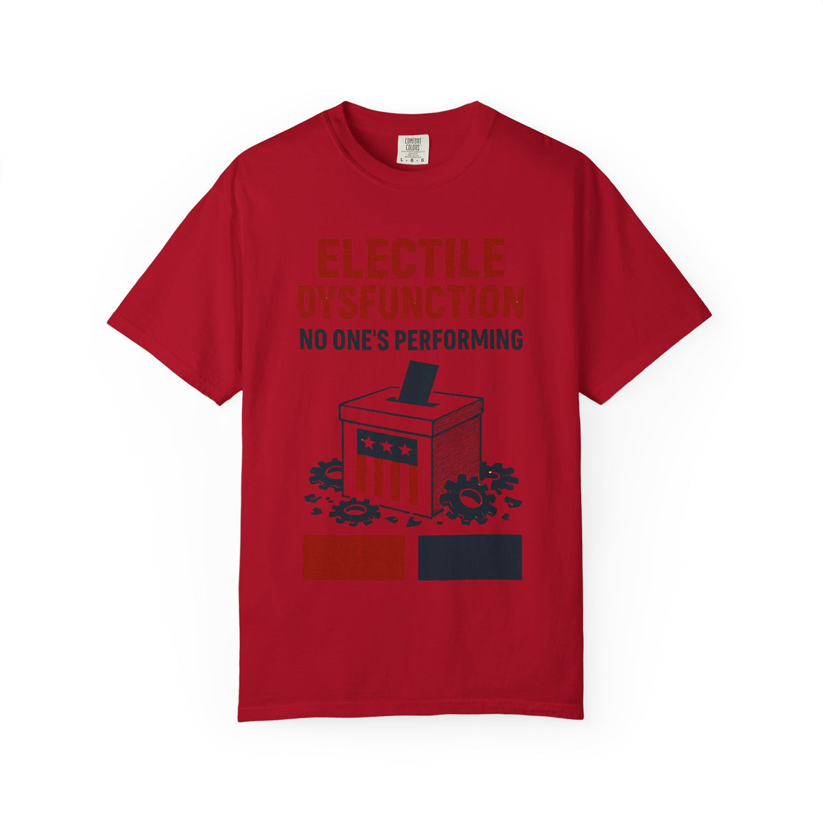 Color: Red | Electile Dysfunction Unisex Garment-Dyed T-shirt