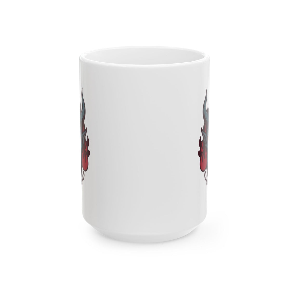 "Damned" White Ceramic Mug — Graphic
