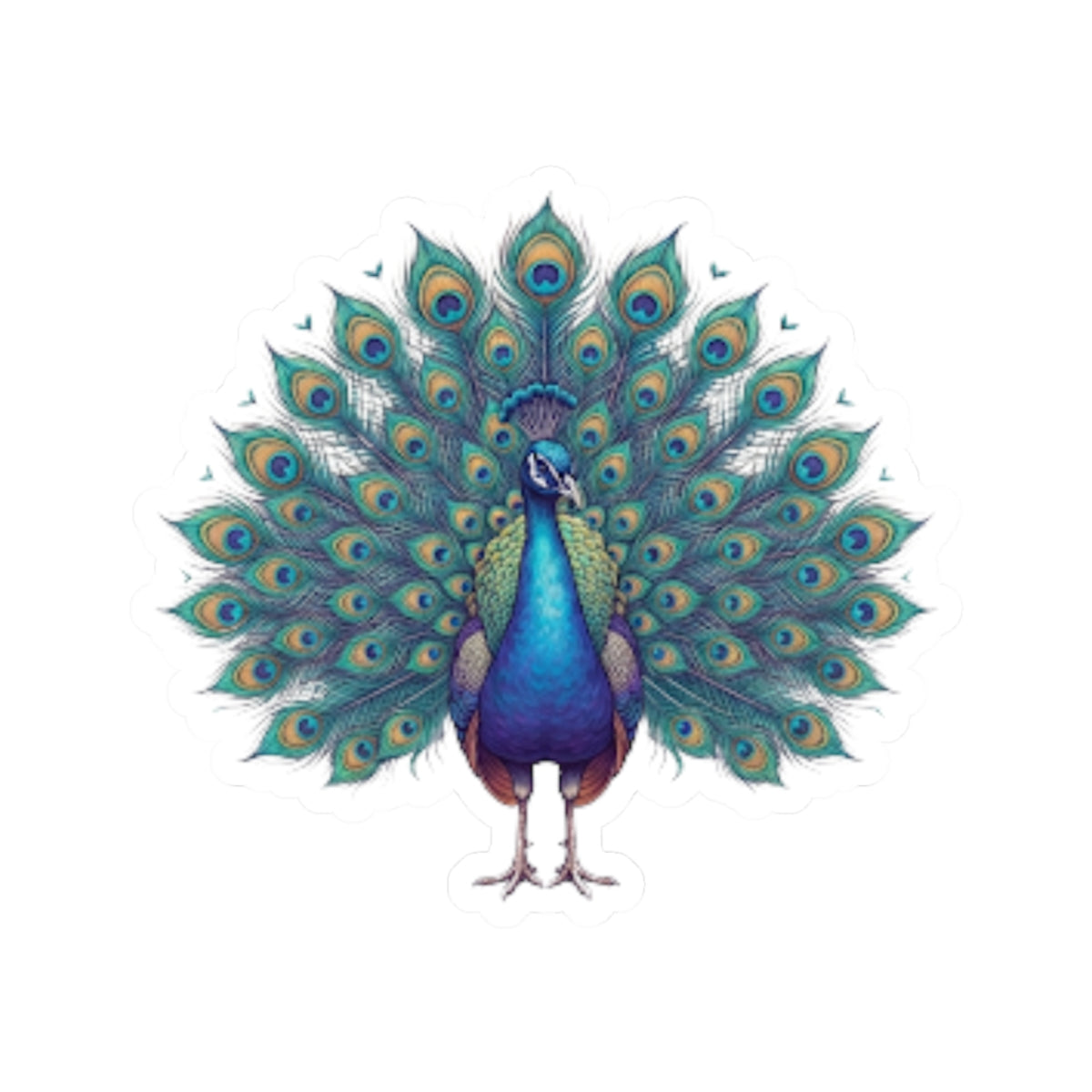 "Hippy Peacock" Sticker — Main
