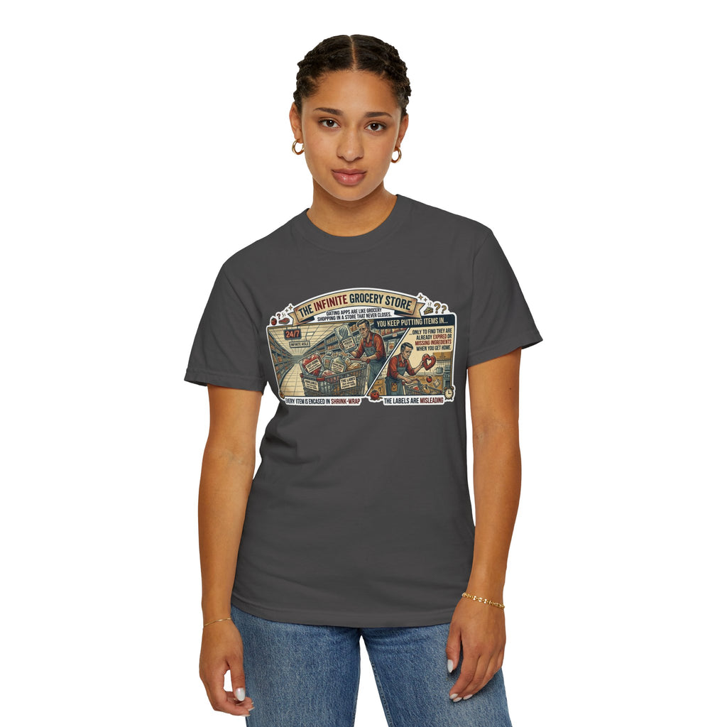 "Infinite Grocery Store" Unisex Garment-Dyed Tee