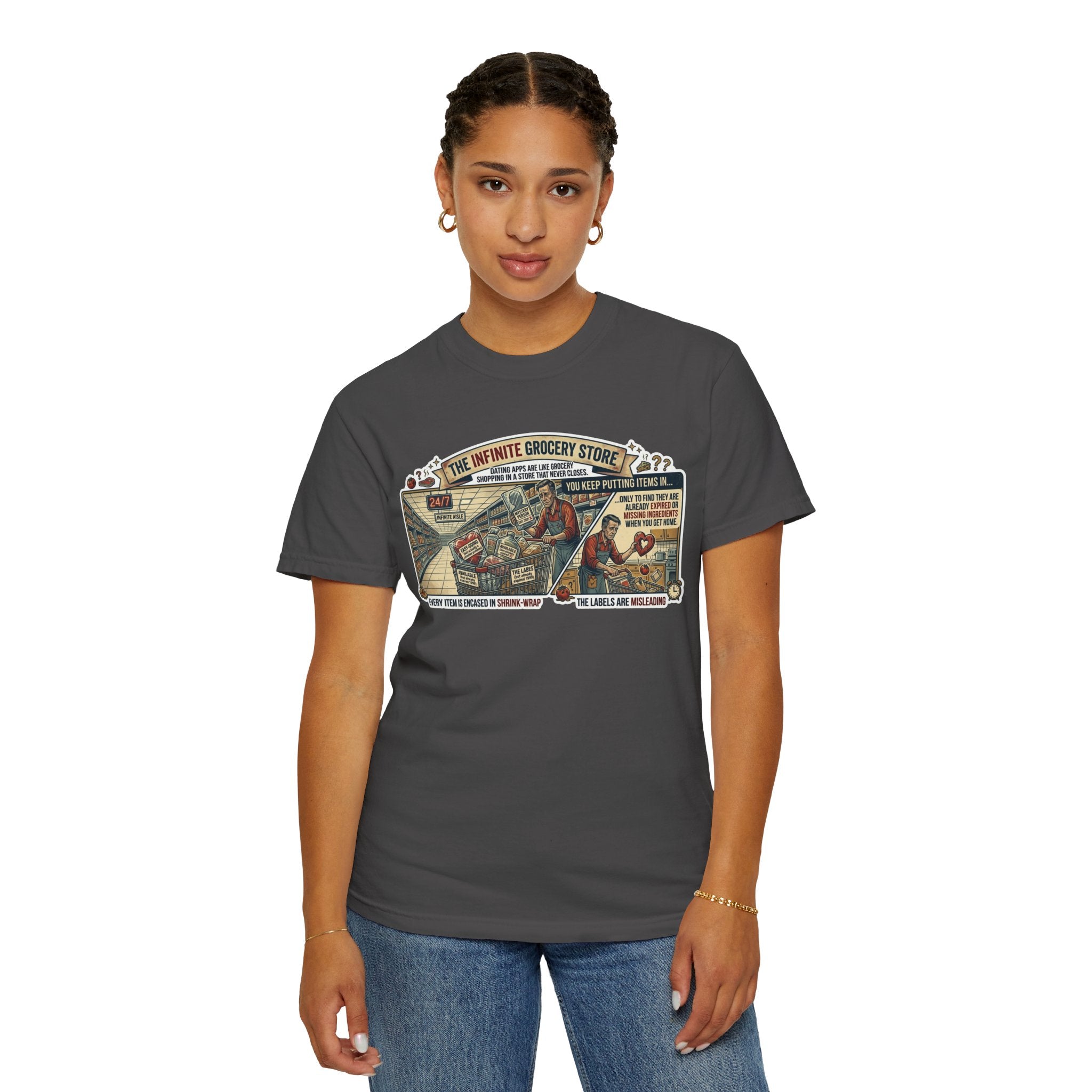 "Infinite Grocery Store" Unisex Garment-Dyed Tee