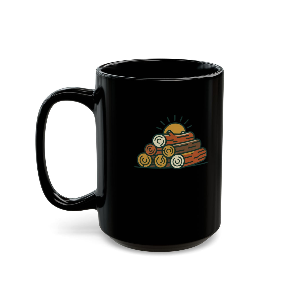 "Morning Wood Appreciation Society" Black Ceramic Mug — Graphic