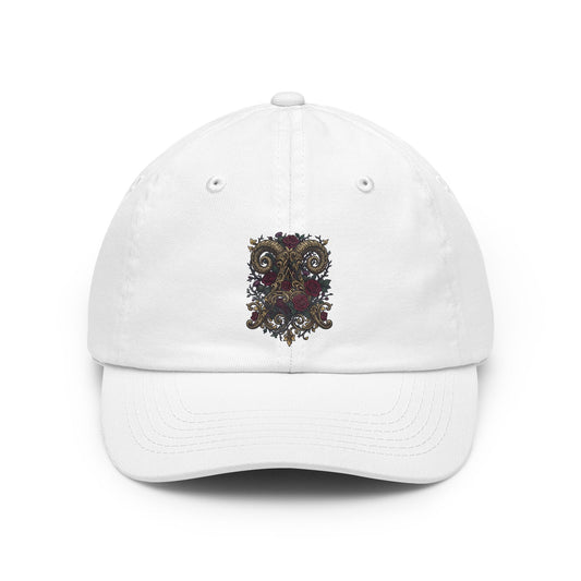 Color: White | Floral Monogram Aries Dad Hat