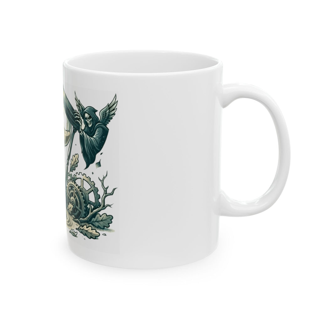 "Time is a Thief" White Ceramic Mug — Graphic