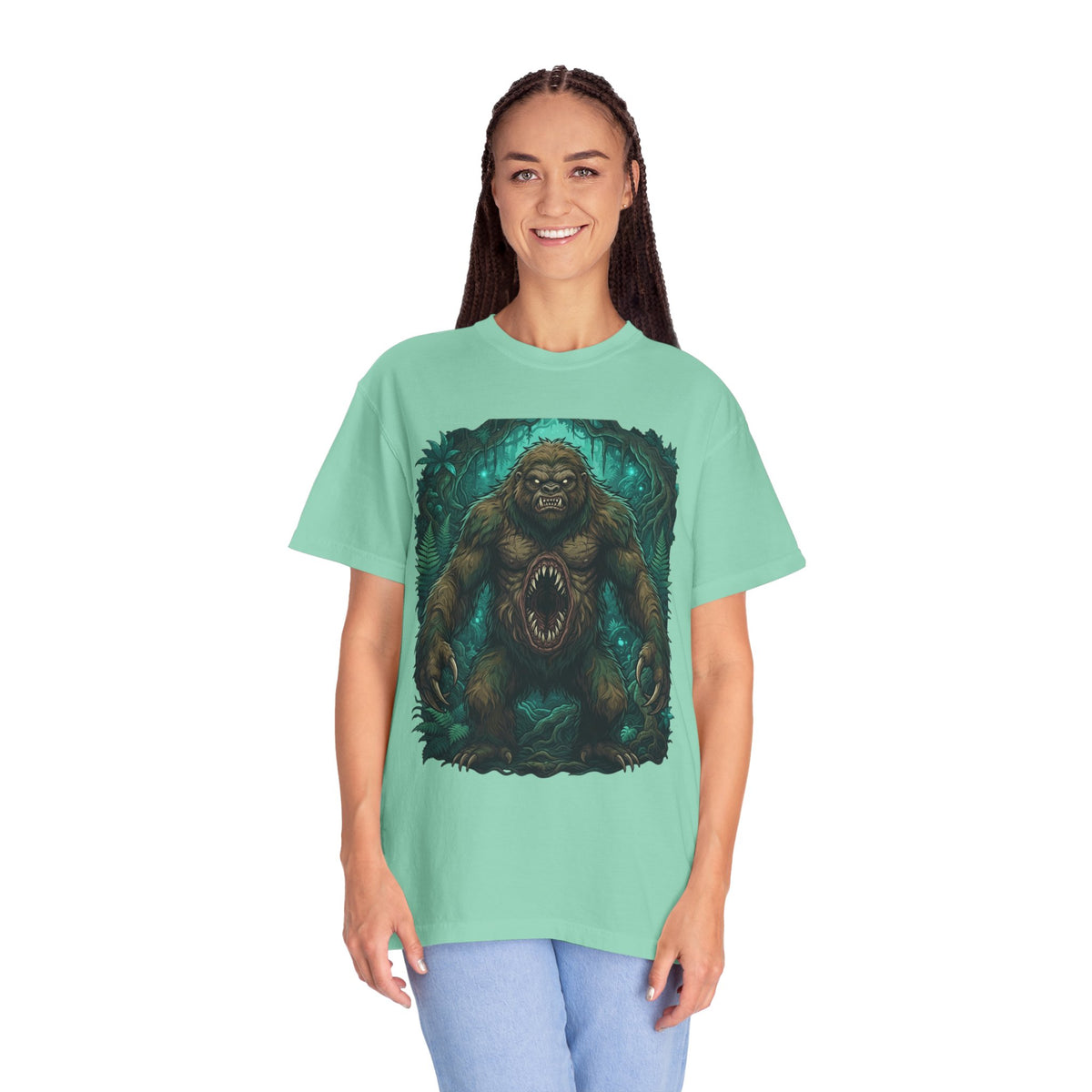 Color: Island Reef | Mapinguari (Amazon Rainforest) Unisex Garment-Dyed Tee
