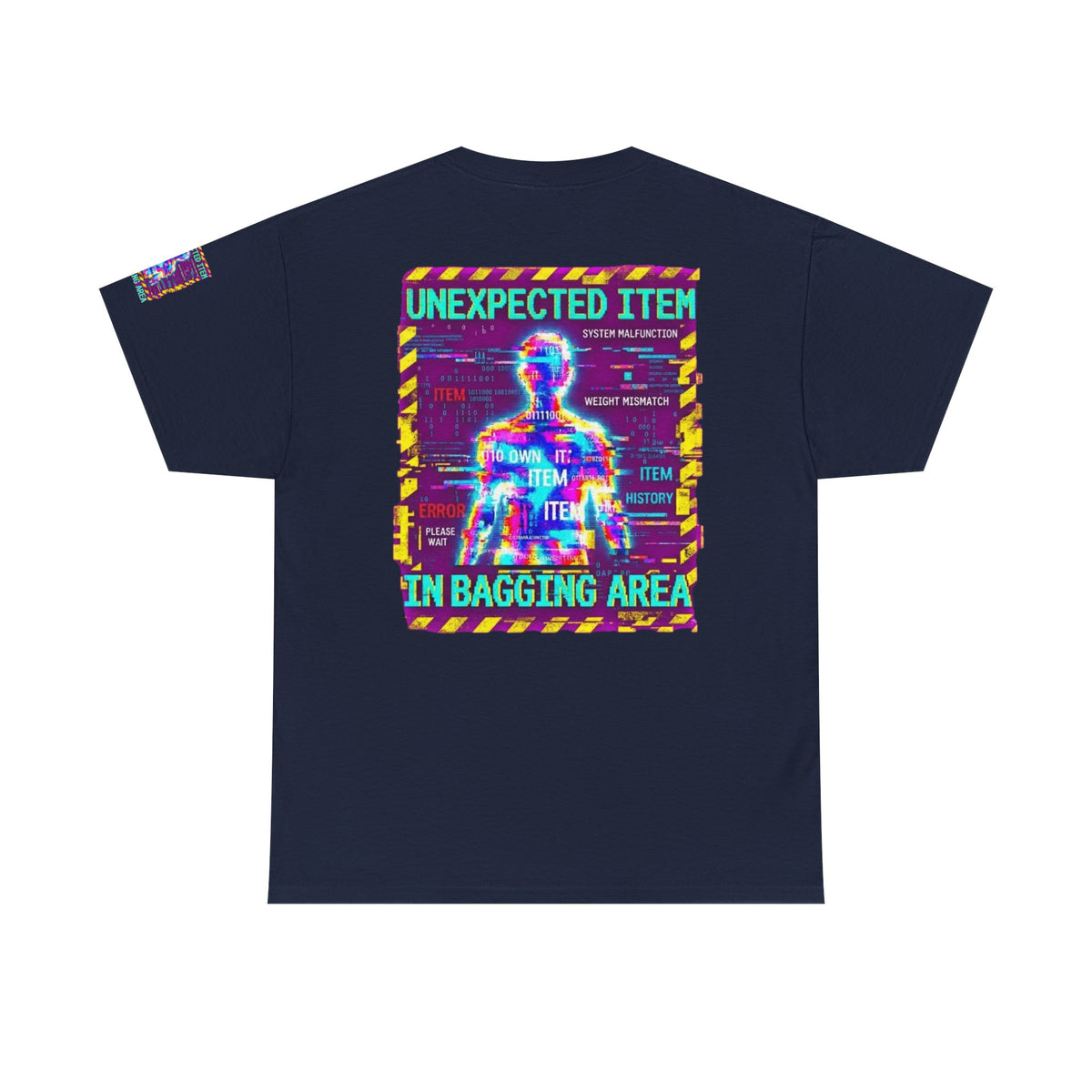 Color: Navy | Unexpected Item In Bagging Area Premium Graphic Tee