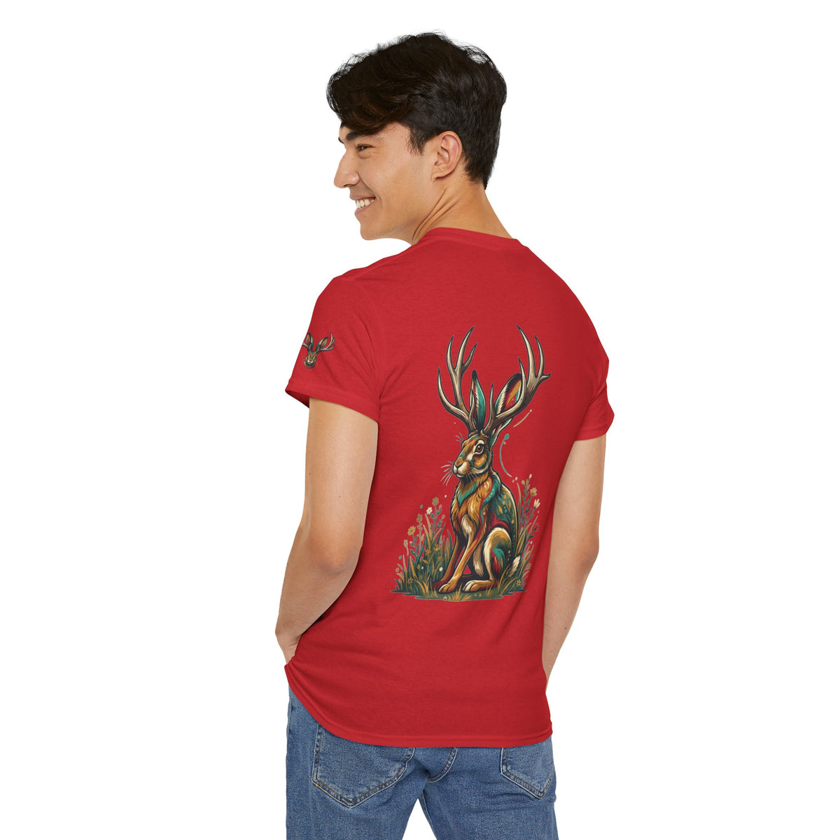 Color: Red | Jackalope (American Folklore) Premium Graphic Tee