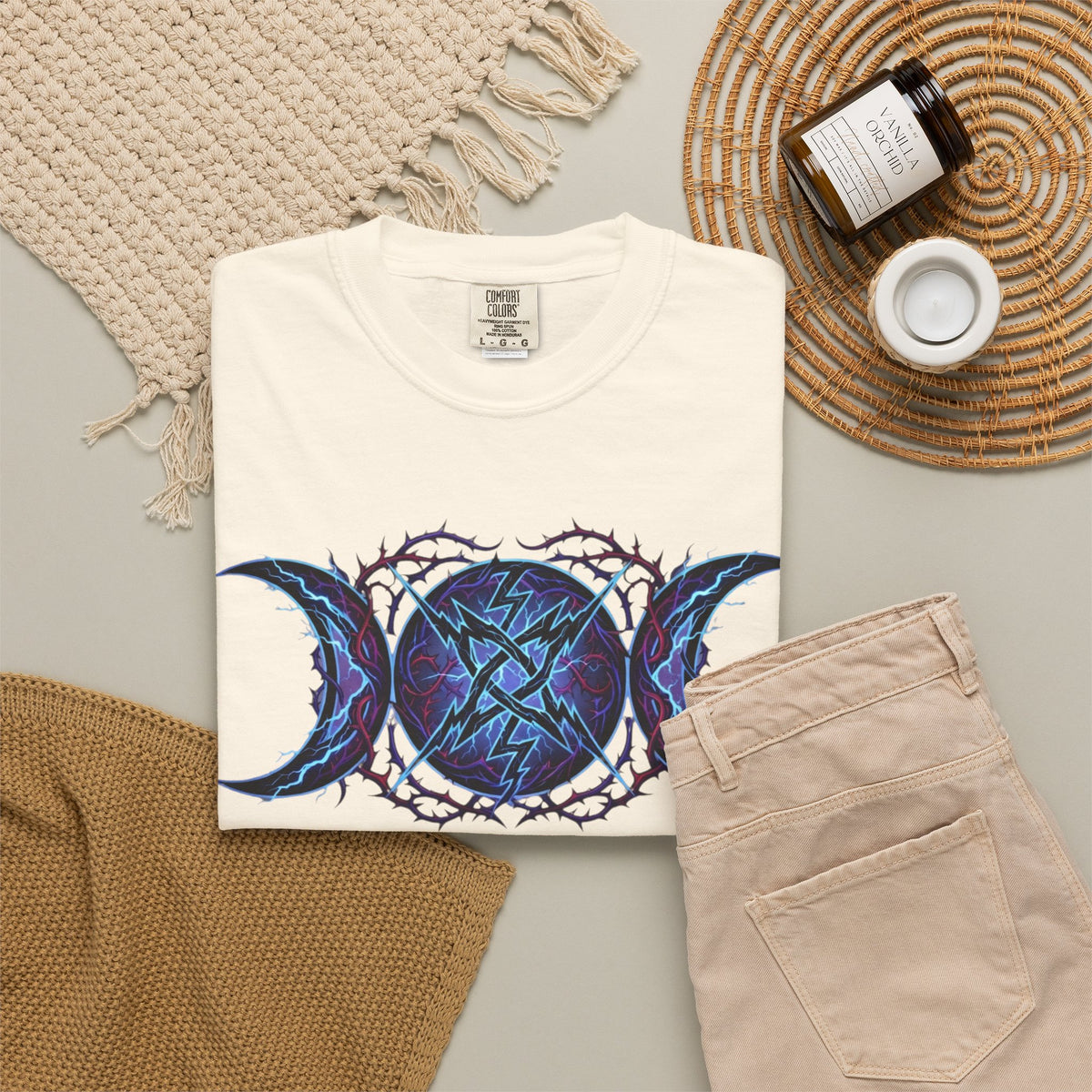 "Triple Goddess Tempest" Unisex Garment-Dyed Tee