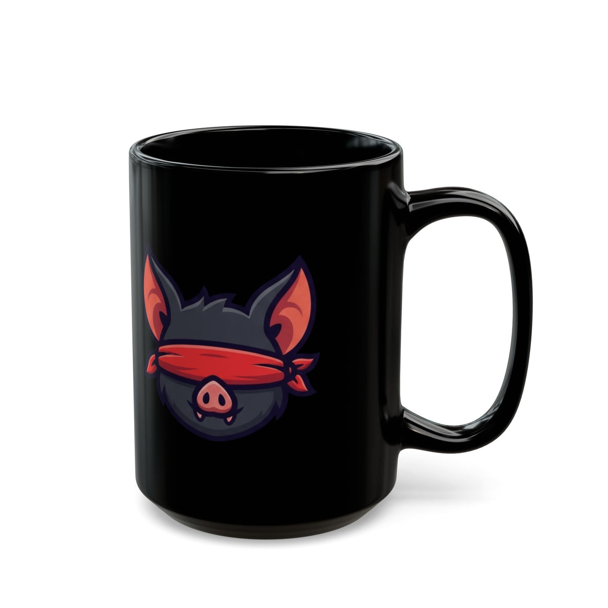 "Blind, Drunk, and Swinging" Black Ceramic Mug — Graphic
