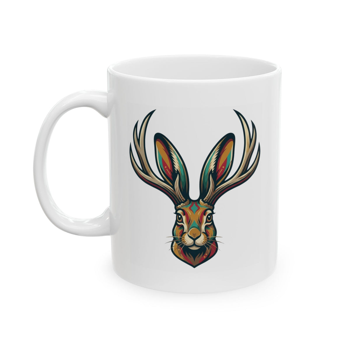 "Jackalope (American Folklore)" White Ceramic Mug — Graphic