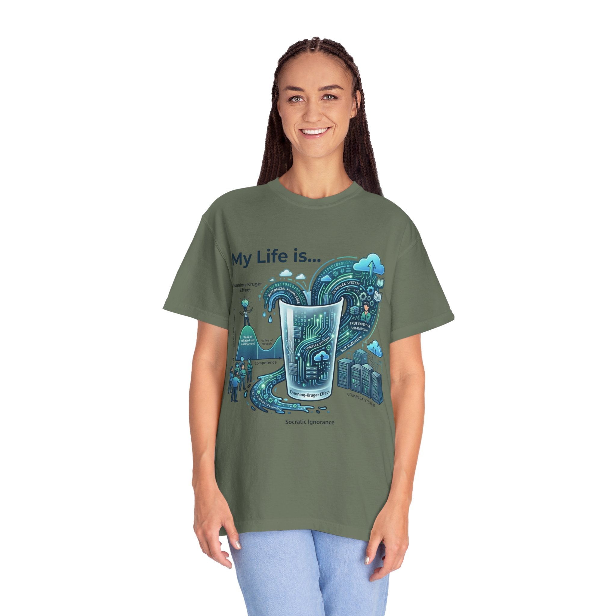 "Dunning Kruger" Unisex Garment-Dyed T-shirt