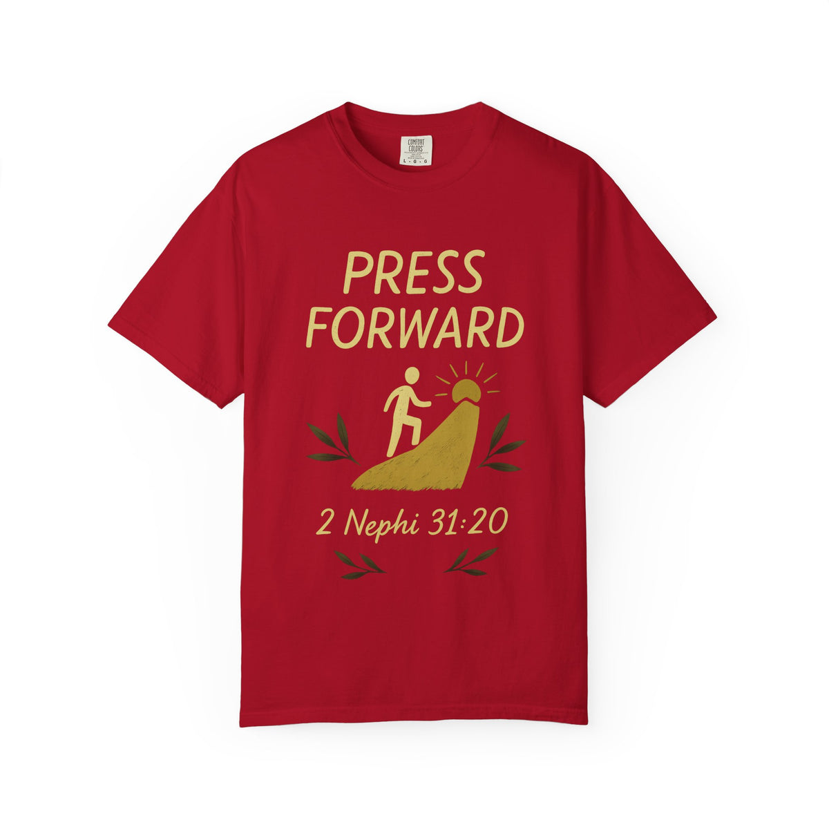 Color: Red | Press Forward Unisex Garment-Dyed T-shirt