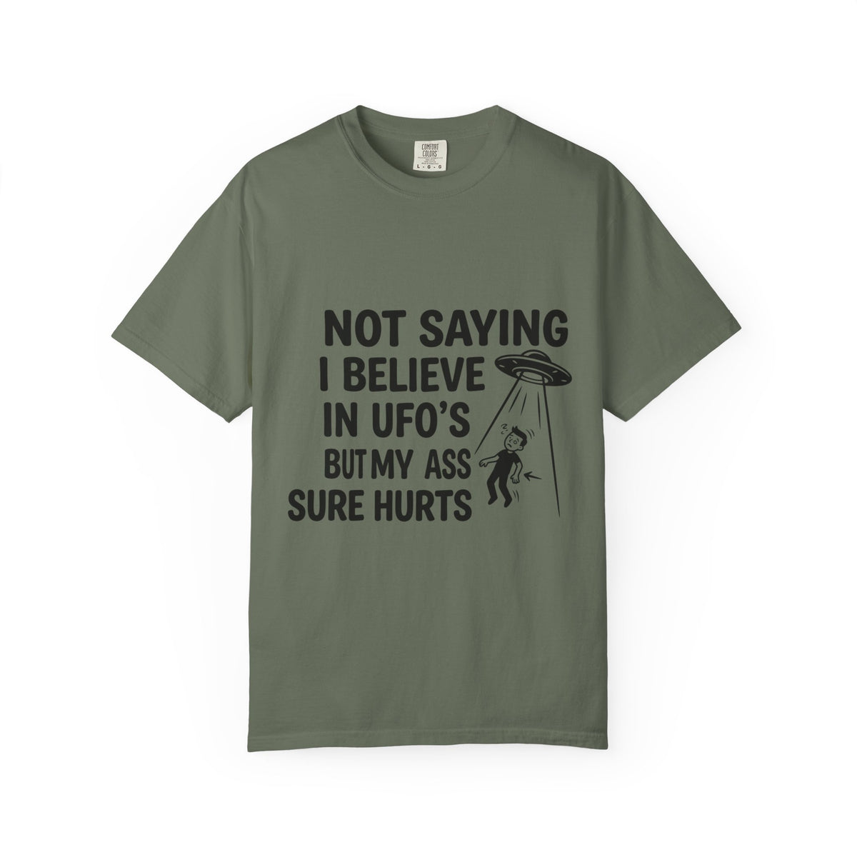 Color: Moss | UFO's Unisex Garment-Dyed Tee