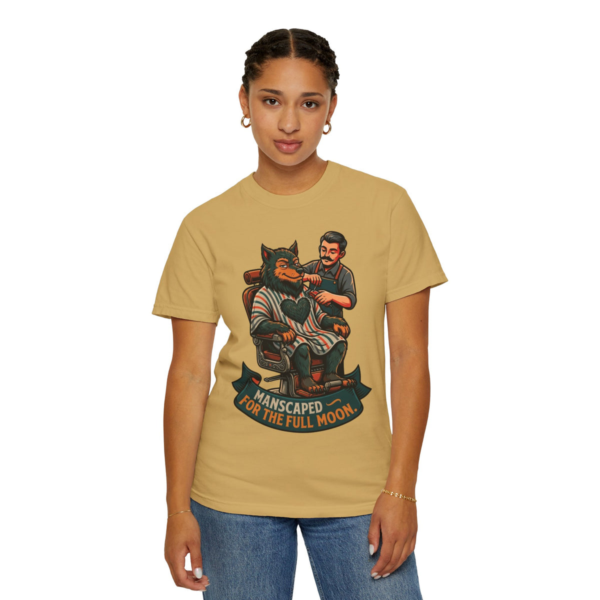 Color: Mustard | Manscaped for the Full Moon Unisex Garment-Dyed Tee