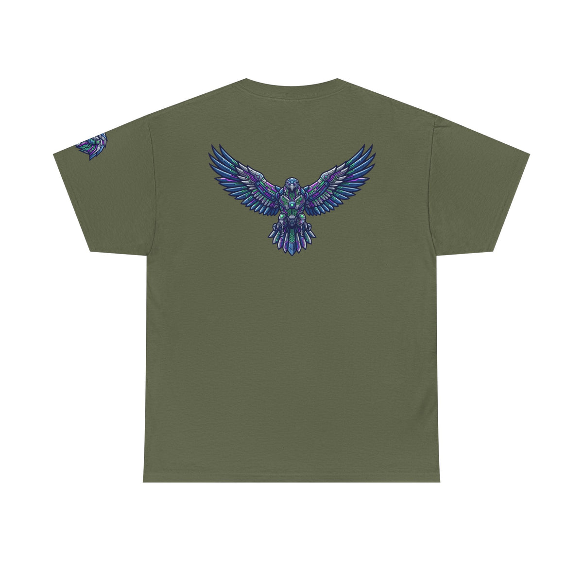 Color: Military Green | Cyber Falcon Premium Graphic Tee