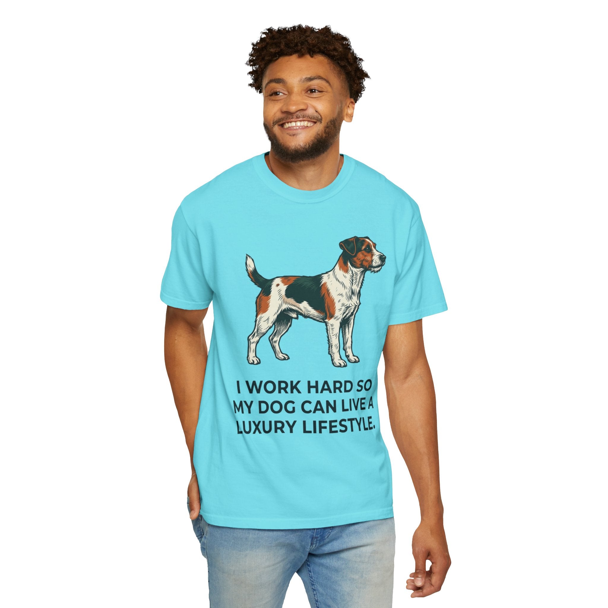 "I Work Hard -1" Unisex Garment-Dyed T-shirt
