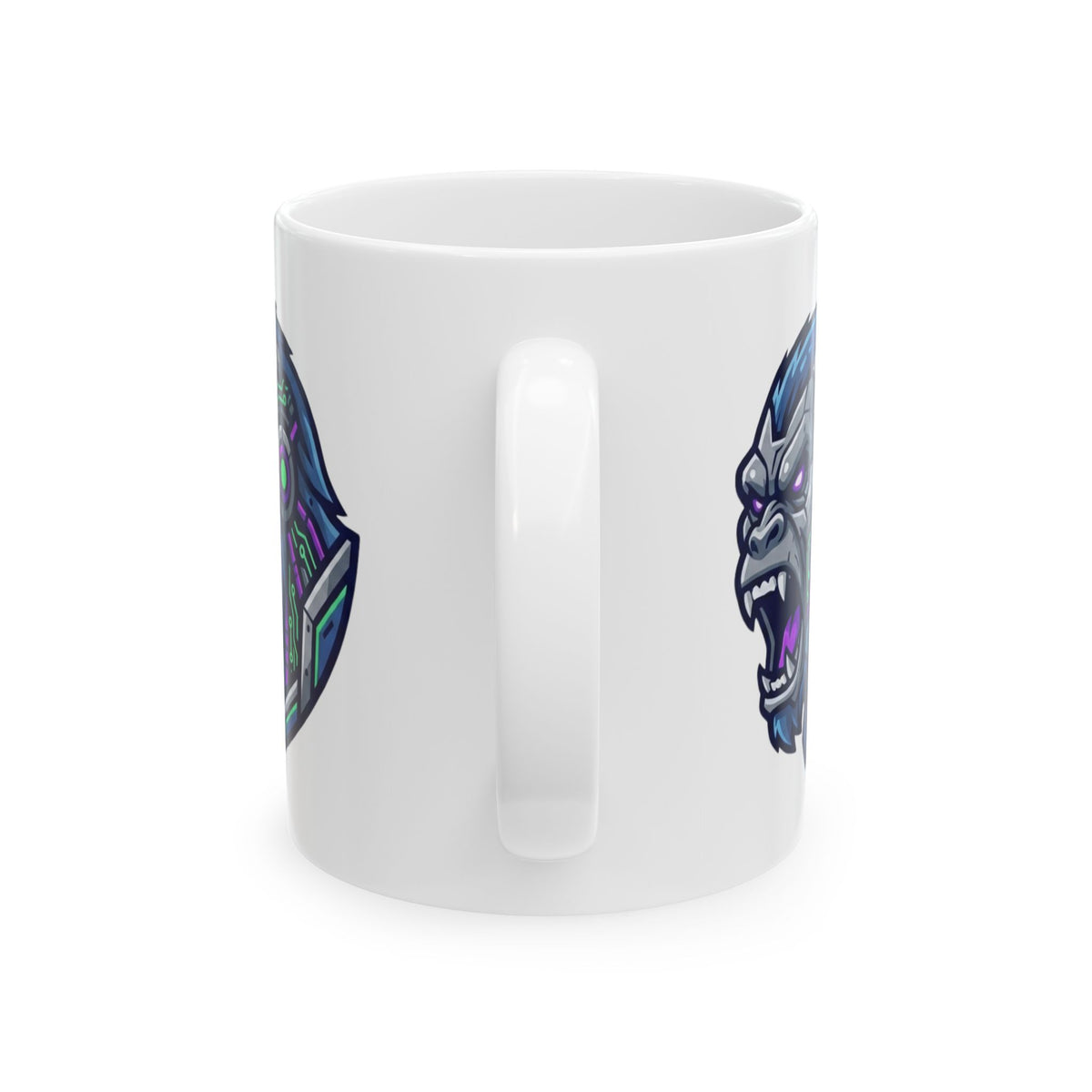 "Cyber Chimp" White Ceramic Mug — Graphic
