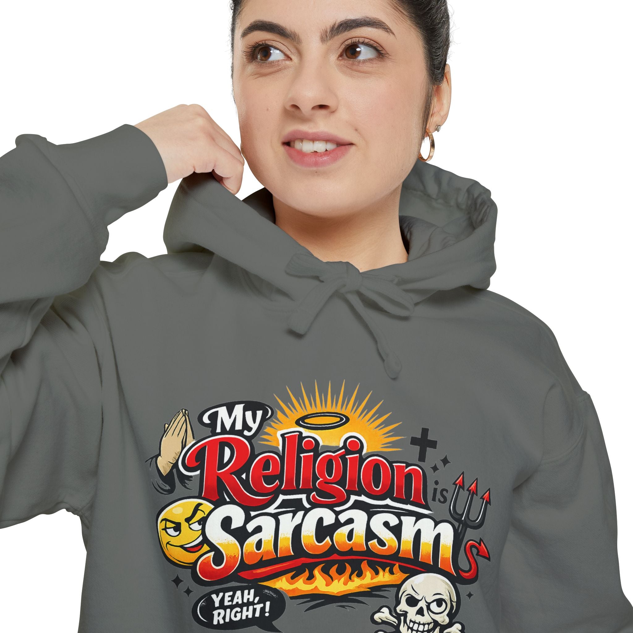 Holy Sarcasm | Garment-Dyed Hoodie — AttitudeShirts