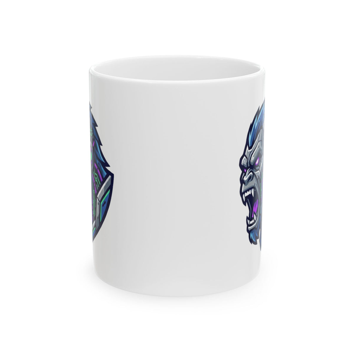 "Cyber Bigfoot" White Ceramic Mug — Graphic