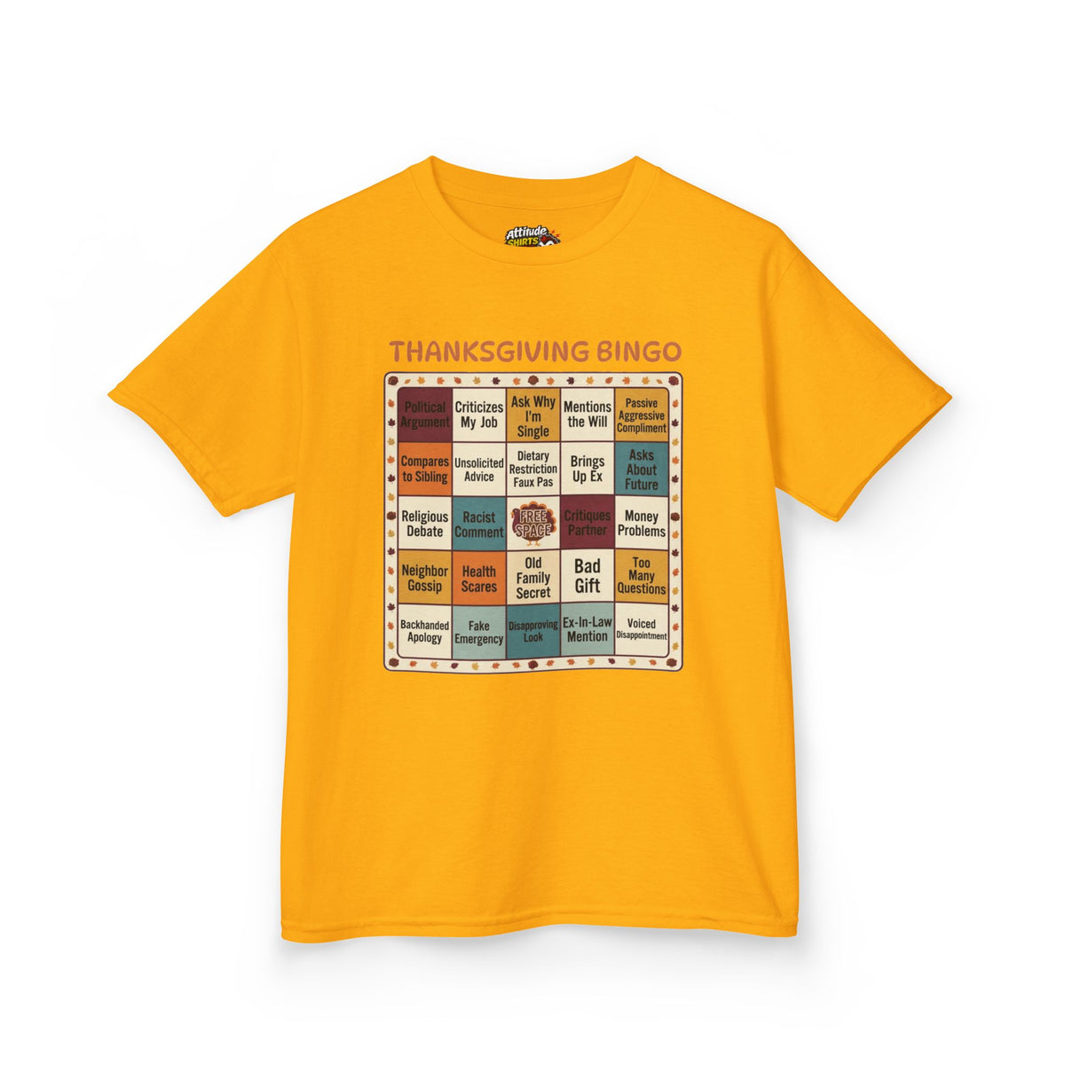 Color: Gold | Thankgiving Bingo Kids Tee