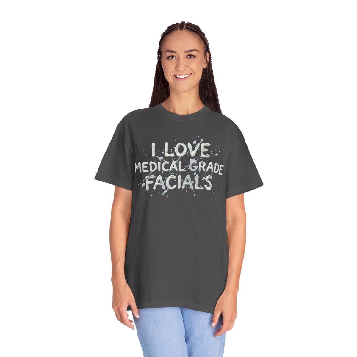 Color: Graphite | I Love Medical Grade Facials Unisex Garment-Dyed Tee